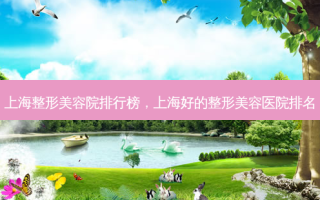 上海整形美容院排行榜，上海好的整形美容医院排名