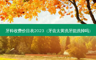 牙科收费价目表2023（牙齿太黄洗牙能洗掉吗）