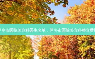 萍乡市医院美容科医生名单，萍乡市医院美容科整容费用