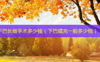 下巴长做手术多少钱（下巴填充一般多少钱）