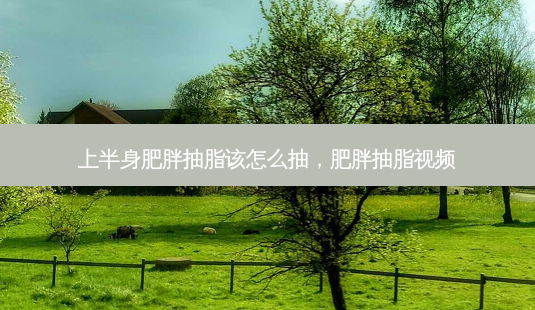 上半身肥胖抽脂该怎么抽,肥胖抽脂视频-第1张图片-美美网 上半身肥胖抽脂该怎么抽,肥胖抽脂视频-第1张图片-美美网