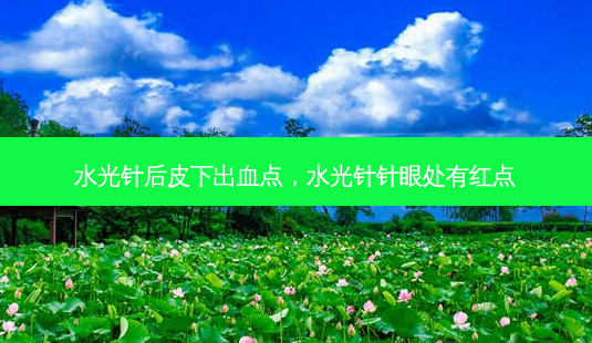 水光针后皮下出血点,水光针针眼处有红点-第1张图片-美美网 水光针后皮下出血点,水光针针眼处有红点-第1张图片-美美网