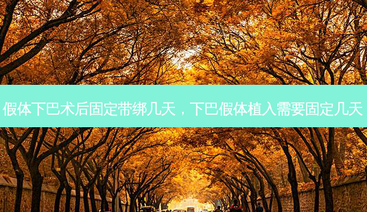 假体下巴术后固定带绑几天,下巴假体植入需要固定几天-第1张图片-美美网 假体下巴术后固定带绑几天,下巴假体植入需要固定几天-第1张图片-美美网