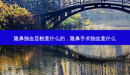 隆鼻抽血是检查什么的,隆鼻手术抽血查什么-第1张图片-美美网 隆鼻抽血是检查什么的,隆鼻手术抽血查什么-第1张图片-美美网