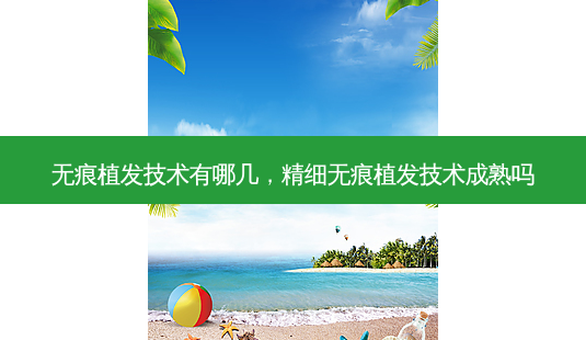 无痕植发技术有哪几,精细无痕植发技术成熟吗-第1张图片-美美网 无痕植发技术有哪几,精细无痕植发技术成熟吗-第1张图片-美美网
