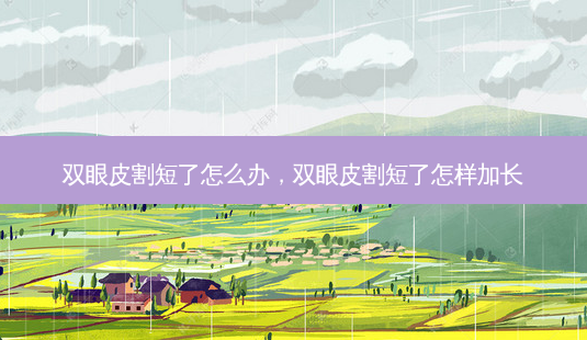 双眼皮割短了怎么办,双眼皮割短了怎样加长-第1张图片-美美网 双眼皮割短了怎么办,双眼皮割短了怎样加长-第1张图片-美美网