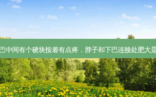 脖子和下巴中间有个硬块按着有点疼，脖子和下巴连接处肥大是怎么回事