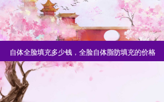 自体全脸填充多少钱，全脸自体脂肪填充的价格