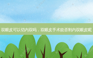 双眼皮可以切内双吗，双眼皮手术能否割内双眼皮呢