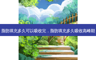 脂肪填充多久可以吸收完，脂肪填充多久吸收高峰期