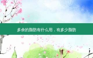 多余的脂肪有什么用，有多少脂肪