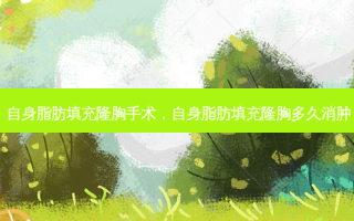 自身脂肪填充隆胸手术，自身脂肪填充隆胸多久消肿