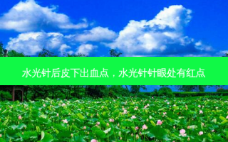 水光针后皮下出血点，水光针针眼处有红点