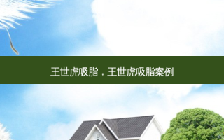 王世虎吸脂，王世虎吸脂案例
